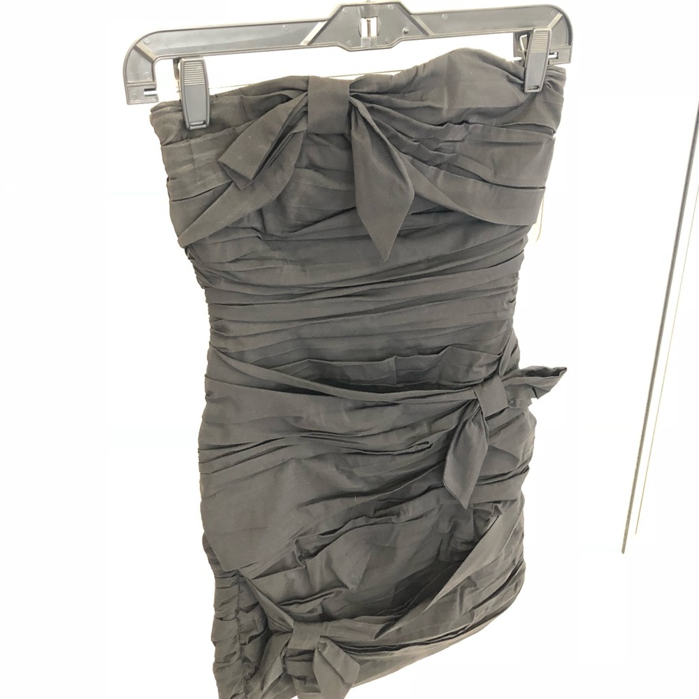 Express black bow tube top dress